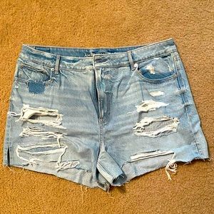 AE Denim Distressed Mom Shorts